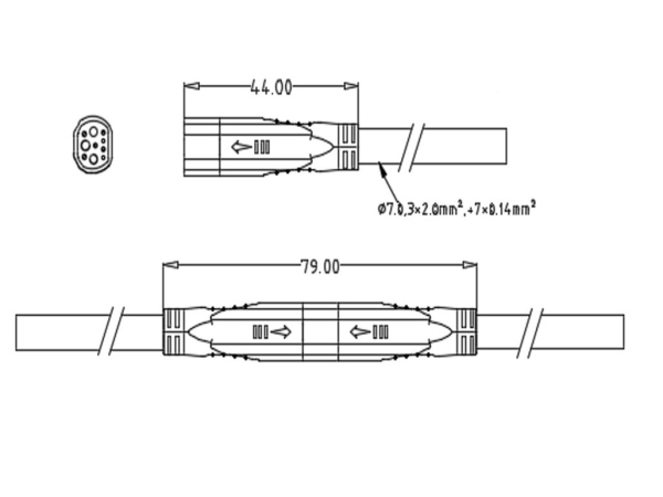 Male cable connector