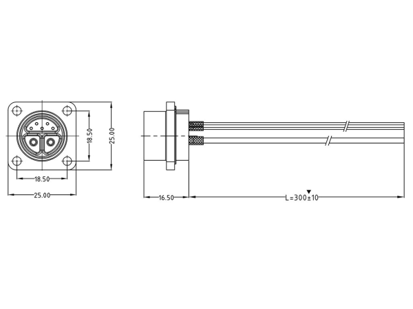 Female panel mount connector