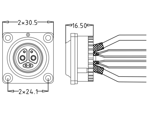 Female panel mount connector