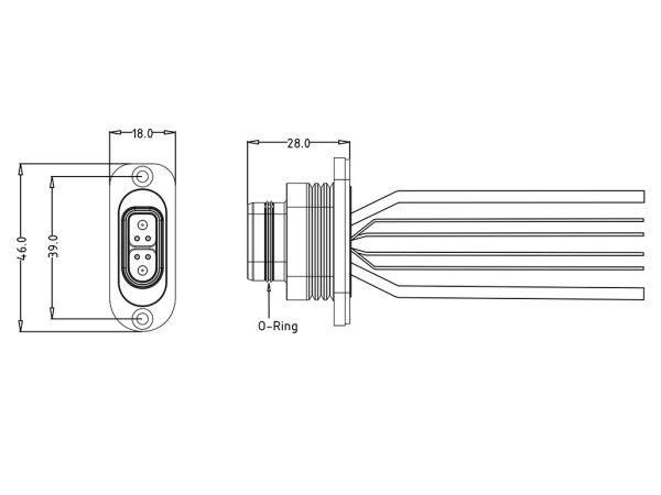 Male panel mount connector