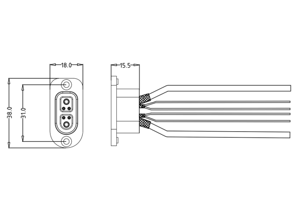 Female panel mount connector