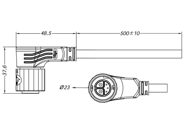 Male angled plug connector