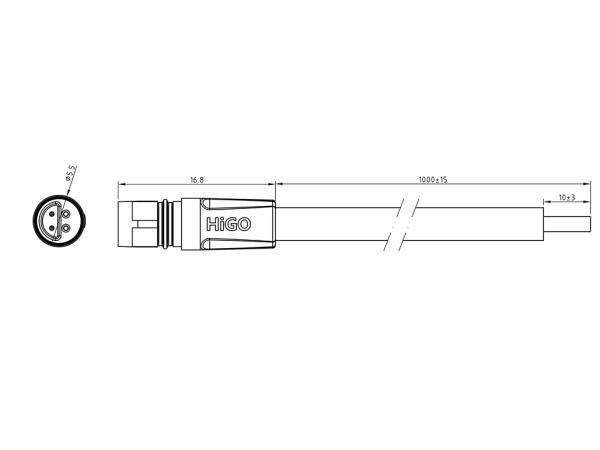 Micro M female cable connector