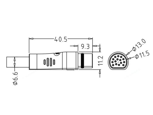 Male cable connector