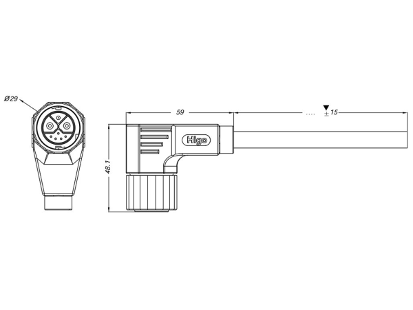 Female panel mount connector