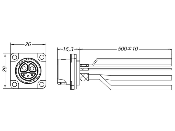 Female panel mount connector