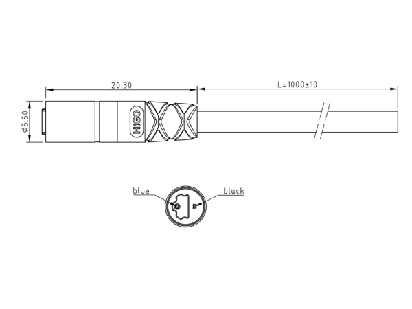 Micro X male cable connector