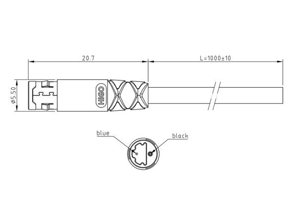 Micro X female cable connector