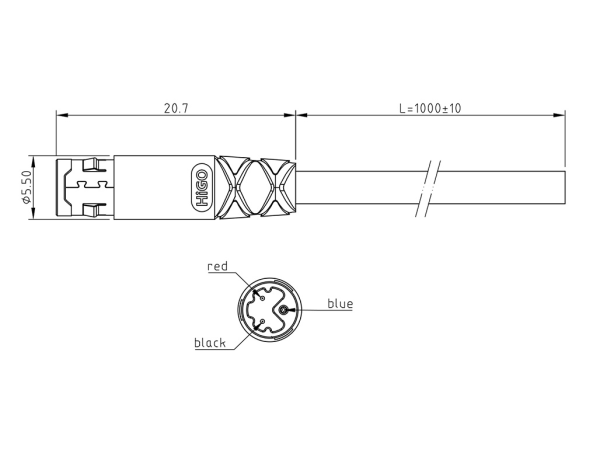 Micro X female cable connector