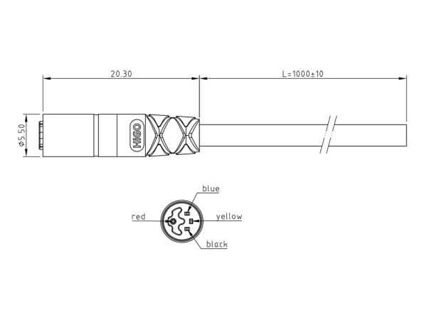 Micro X male cable connector