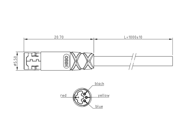 Micro X female cable connector