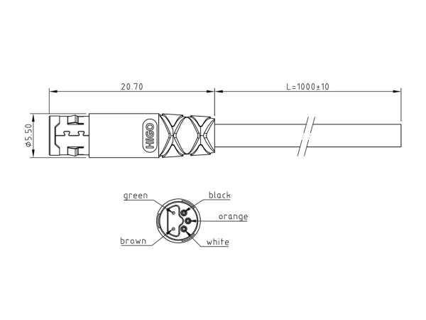 Micro X female cable connector