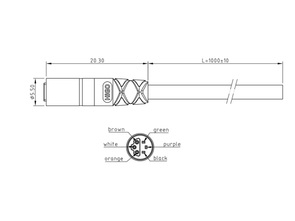 Micro X male cable connector