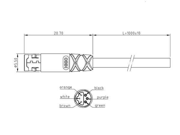 Micro X female cable connector