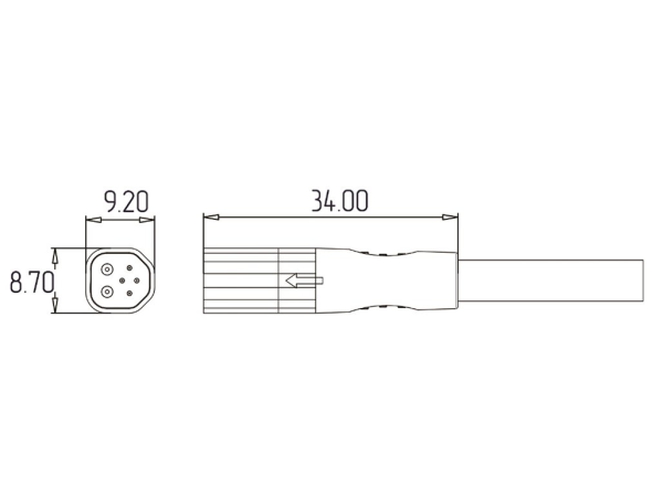 Male cable connector